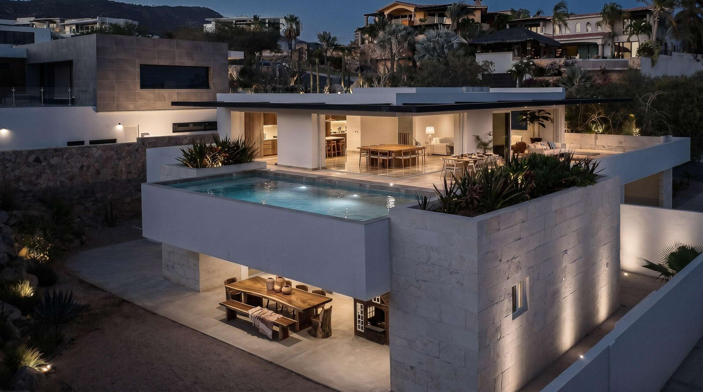 Los Cabos Palmilla Estates Discover a standout investment opportunity in coveted Palmilla Estates, where relaxed coastal style meets refined comfort. This single-story 3-bedroom, 3-bath home blends natural stone, warm wood beams, and a gourmet kitchen with high-end appliances, breakfast nook, and full bar. A generous entry courtyard opens to a heated pool, jacuzzi, outdoor kitchen, and a sun-washed yard overlooking the 9th fairway of the Jack Nicklaus Mountain Course. Eligible for a golf membership, it also makes an effortless vacation retreat with close access to Palmilla Beach, world-class amenities, and the charming San JosΓ© town center. for sale