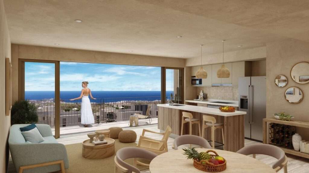 Los Cabos Residencial Coronado Location, Location, Location! Coronado Residence, ideally situated in San José del Cabo. This prime location offers unparalleled access to downtown San José del Cabo and the vibrant Art District, providing an exceptional environment for both living and working.Coronado Residence features a limited collection of 11 condominiums and 2 commercial spaces, ensuring a luxurious experience at a competitive price point. This a Penthouse 3-bedroom, layouts with corresponding 3 bathrooms, roof garden, open-concept kitchens equipped with high-quality appliances, and air conditioning for optimal comfort. Residents will also benefit from luxury amenities including a gated lobby with secure access, and a rooftop garden featuring an exclusive social area, jacuzzi, gym, and grill for alfresco enjoymen – Balandra, Cabo Corridor, BS