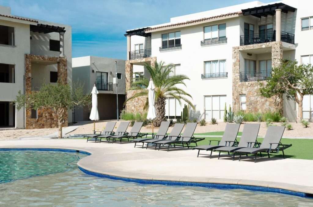 Los Cabos Sunset Live the Cabo dream in this exclusive corner condo located in the highly desirable Sunset area of Cabo San Lucas. Set within a boutique community of just 20 units, this property offers the perfect balance of privacy and comfort. Featuring 2 bedrooms and 2 bathrooms, spacious interiors, and a smart layout, the highlight is the private terrace with jacuzzi, the perfect spot to unwind while enjoying the breathtaking – Condo, Cabo Corridor, Cabo Corridor, BS
