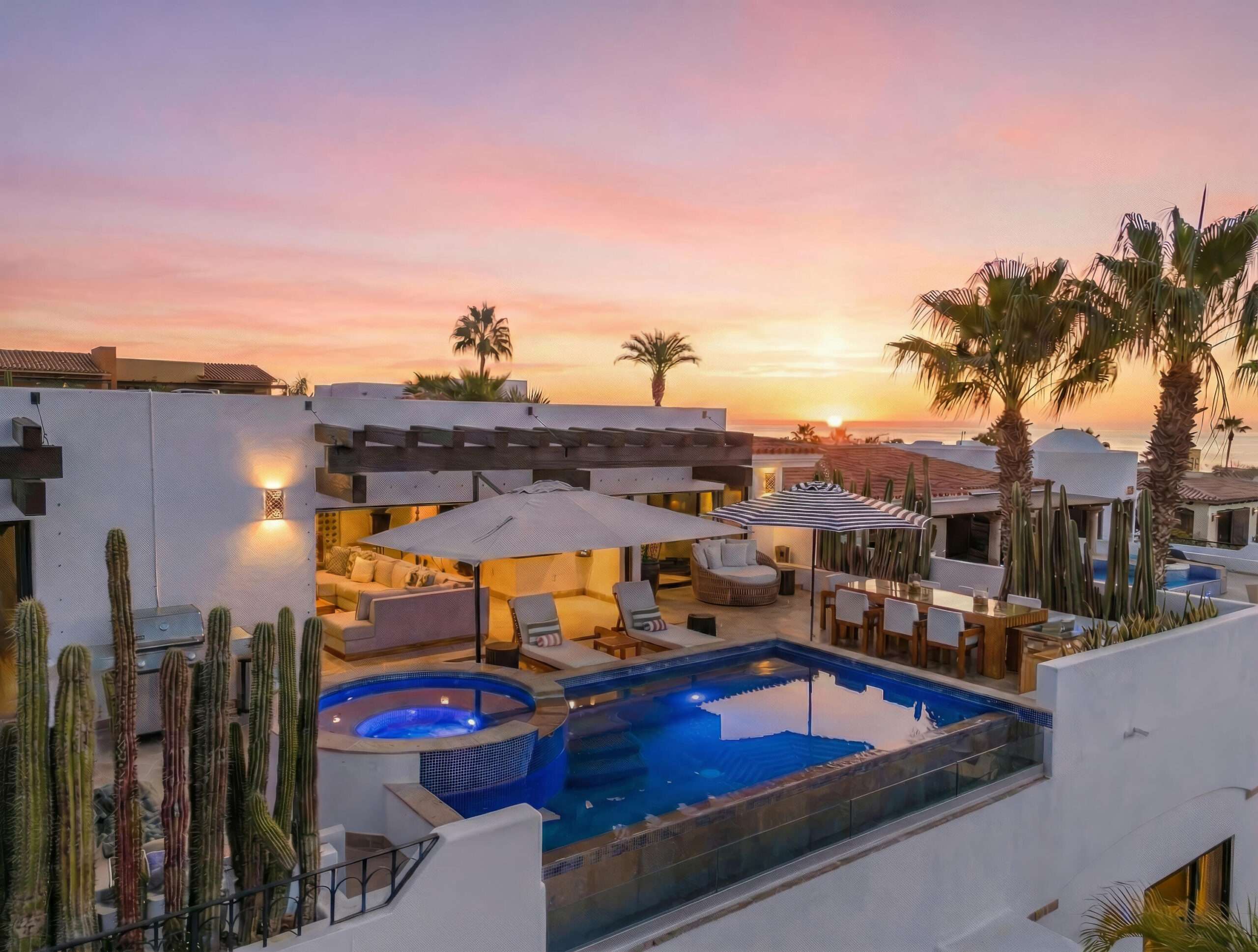 Los Cabos Cabo Colorado Discover modern luxury in this exquisitely designed home, built in 2020 and nestled within the exclusive, beachfront, private gated community of Cabo Colorado in San JosΓ© del Caboβjust 2 miles from Palmilla Beach. Enjoy the convenience of living just steps from a stunning, sandy private beach within the community.With a striking contemporary aesthetic, this residence features gleaming white marble floors, beautifully appointed marble bathrooms, and captivating ocean for sale