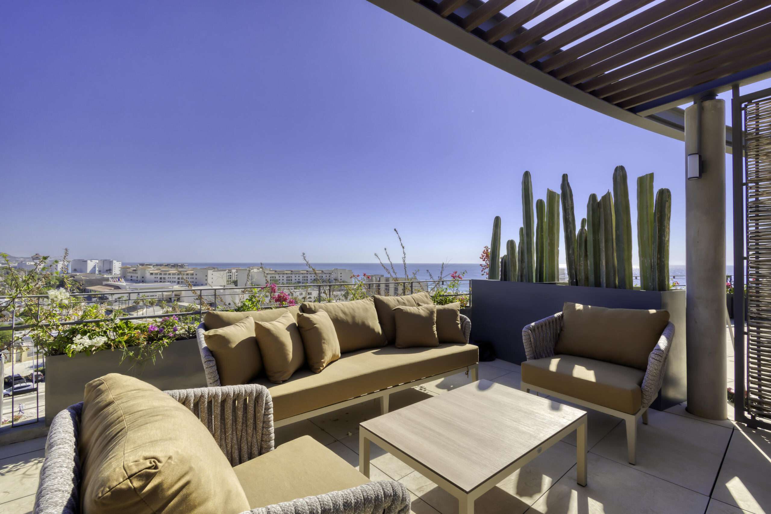 Los Cabos Punto Nima Experience luxury coastal living in this stunning, turnkey two-bedroom, two-bathroom penthouse, ideally situated in the heart of San JosΓ© del Cabo. This contemporary residence combines elegant design with comfort and convenience, offering a perfect retreat for those seeking a refined lifestyle in one of Baja California's most vibrant destinations.The spacious open-concept layout is filled with natural light and features high-end finishes throughout. The highlight of this home is the private rooftop terraceβyour own exclusive oasis with panoramic for sale