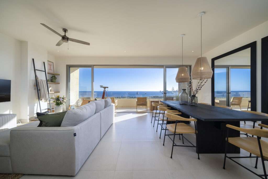 Los Cabos Villas Del Sol Great location, close to all amenities in Cabo San Lucas, walking distance to Medano Beach and to the CSL Marina, restaurants, bars, shops, supermarkets and all vibrant life in Cabo! This 115 m2 (1240 sqft) under AC condo has ceramic floor tiles, high vaulted ceilings, lots of natural light, back terrace with sink, electric water heater, AC mini splits and ceiling fans on each room, hardwood kitchen with propane stove, laundry closet, large living area, one parking space. Villa del Sol is a boutique gated community of only 22 private residencies with common palapa and pool area. Low HOAs. Walk everywhere, enjoy Cabo! – Vista Vela 2 PH, Cabo Corridor, Cabo Corridor, BS